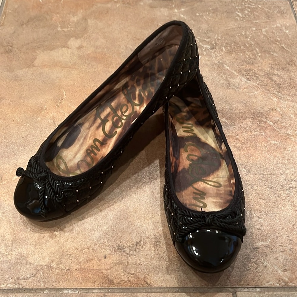 SAM EDELMAN Black Quilted ballet flats